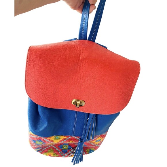 WAYUU Mochila Backpack Kuteq 100% Leather and Handwoven Material Colombian - Picture 11 of 12